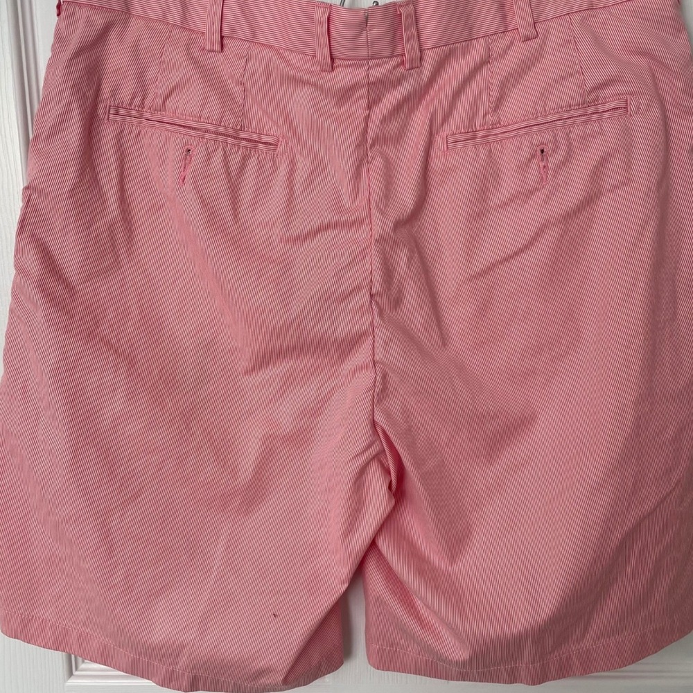 Peter Millar Mens 34 Pink White Seersucker Flat Front Shorts Golf Preppy Clasic - Picture 3 of 7